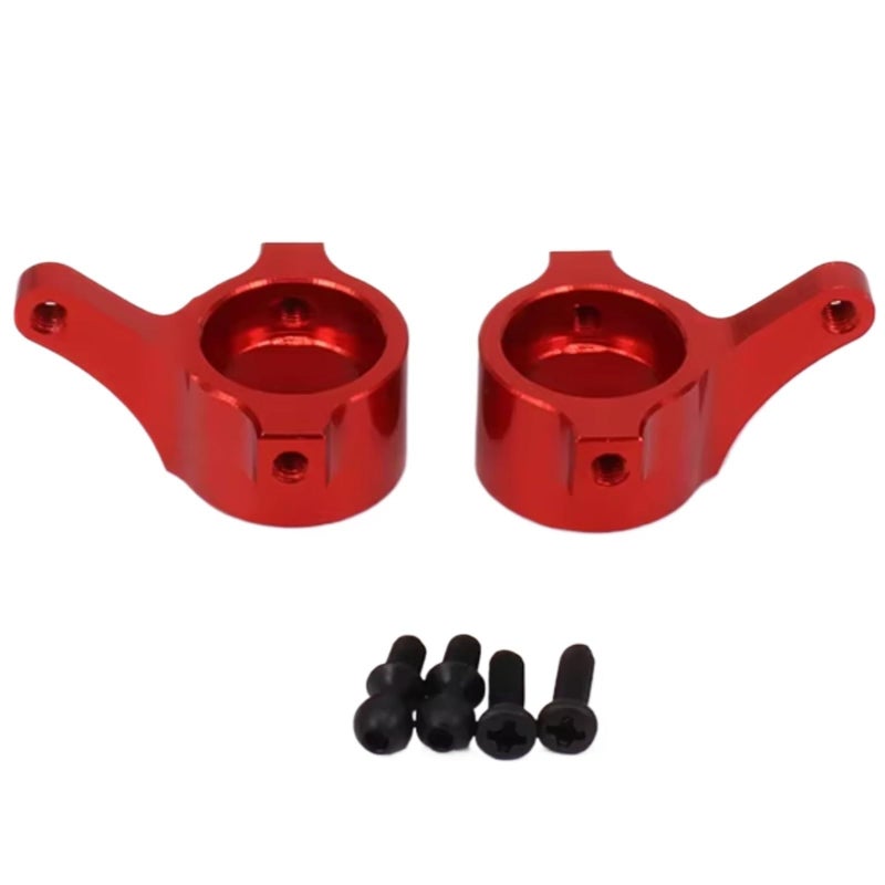Red RC Steering Knuckles Set Left Right For 1 18 Scale Short Course Truck - Image 2