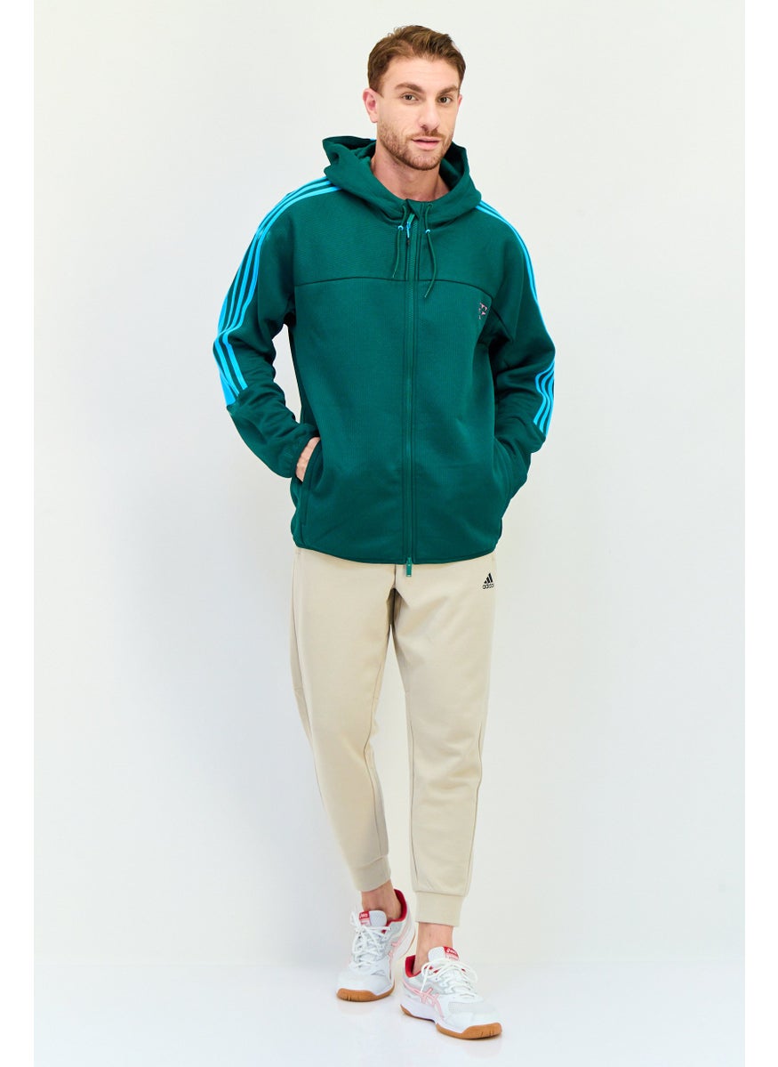 Adidas Men Sportswear Fit Long Sleeve Basketball Sweatshirts, Dark Green  - Image 4