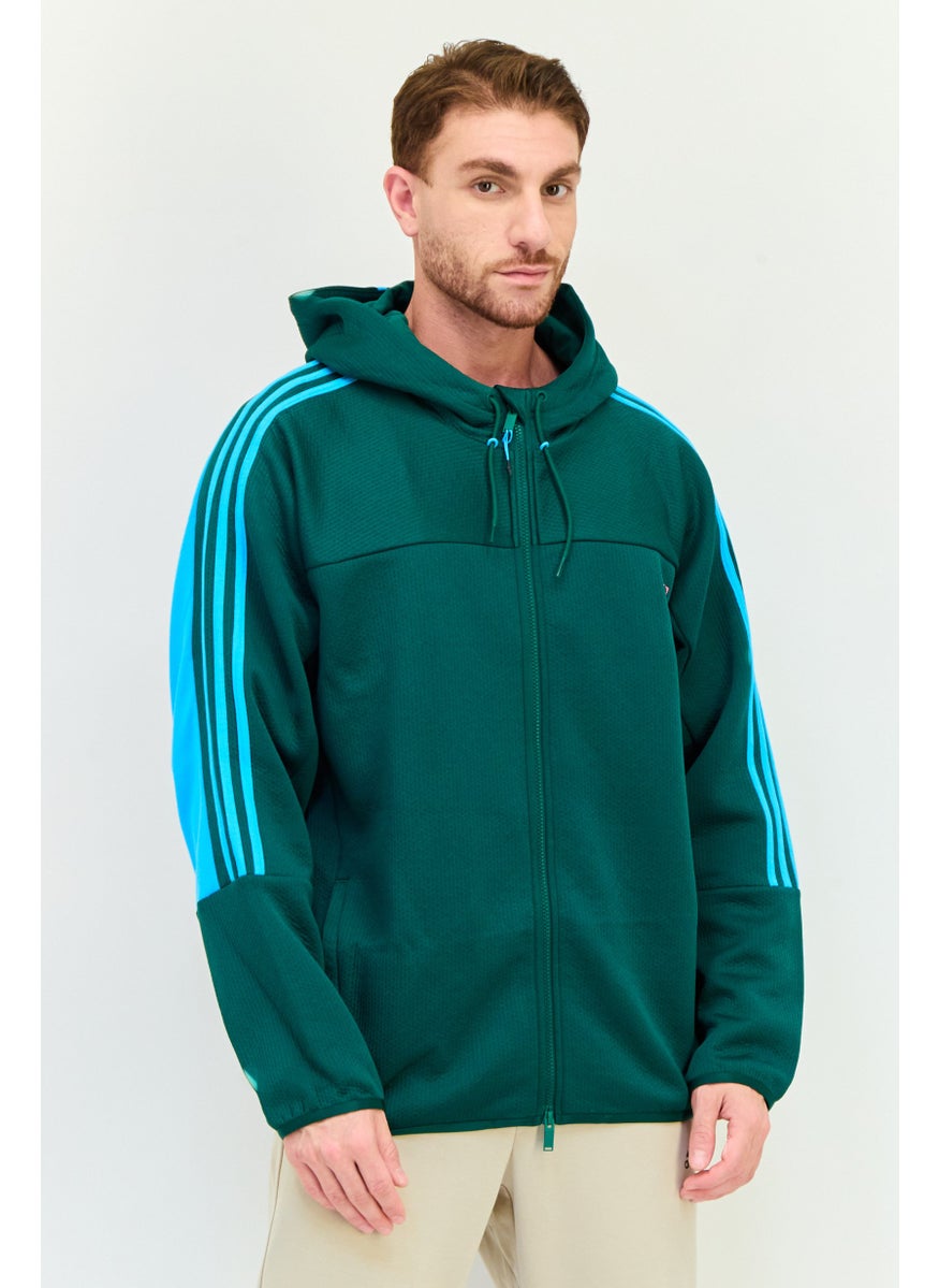 Adidas Men Sportswear Fit Long Sleeve Basketball Sweatshirts, Dark Green  - Image 1