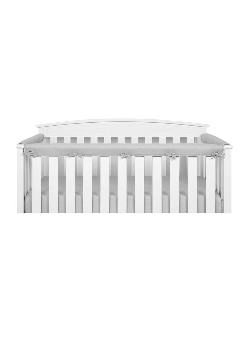 Gonice - Gonice 3Pcs Crib Rail Cover Baby Crib Rail Protector Set  Crib Teething Rail Protectors Safe Teething Guard (Bubble Velvet, Grey) - Image 1