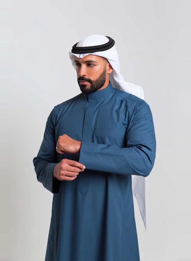 ALSHIAKA Men Classic Summer Thobe, Green - 55inches