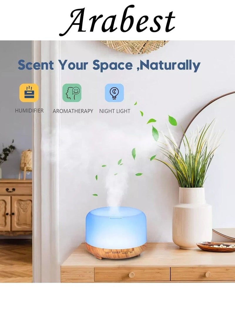 Arabest - Essential Oil Diffusers, 500ml Diffusers for Essential Oils Large Room,Home, Aromatherapy Oil Diffuser with Cool Mist - Image 1