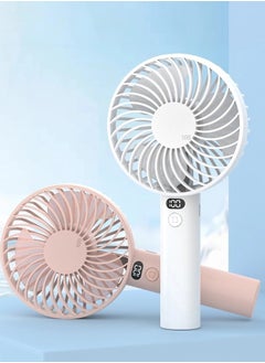 Handheld Fan,Speed(1-3) Adjustable Mini Fan,1200mAh Battery Rechargeable Personal Fan,Digital Display,For Women Men Travel/Camping/Outdoor-Pink
