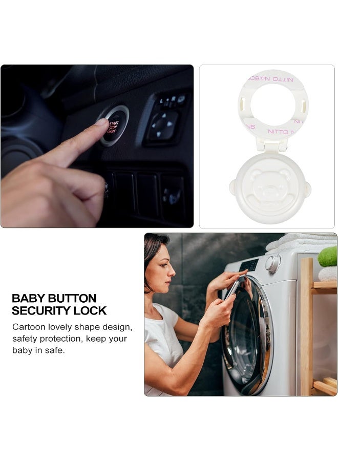 DOITOOL 4 Pcs Child Proof Button Covers, Washing Machine Button Covers Child Lock, Gas Stove Child Safety Knob Locks, Baby Proof Button Cover, Prevent Pressing Device for Stove Refrigerator Washer - Image 4