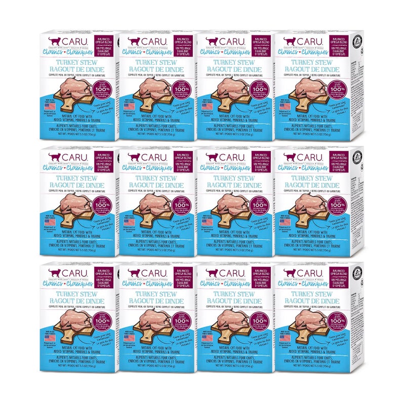 Caru - Turkey Stew for Cats, Natural Cat Food with Added Vitamins, Non-GMO Ingredients, Complete & Balanced for All Stages of Life (6 oz) - Case of 12 - Image 1