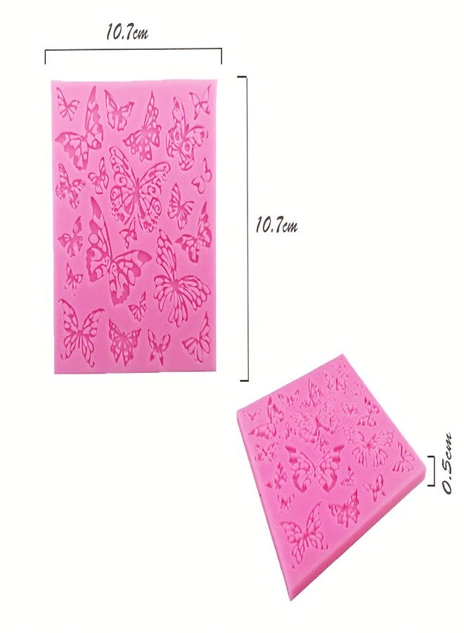 HengKe 2 Pcs Assorted Hollow Butterfly Shape Molds, Fondant Cake Texture Mat, Food Grade Cake Molds,Gum Paste, Fondant, Candy, Icing, Biscuit Decor, Chocolate Bake Ware Baking Tools - Image 3