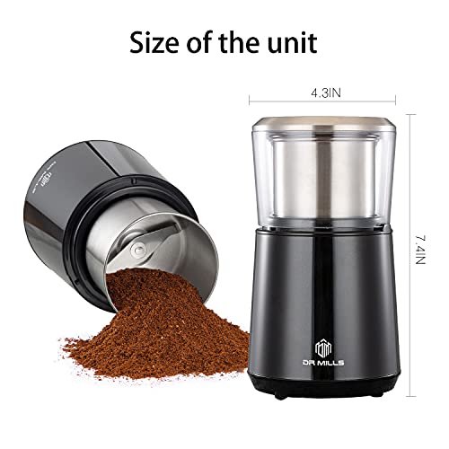 DR MILLS DM-7451 Electric Coffee Grinder, Coffee Bean Grinder Electric Dried Spice, Nut, Herb Grinder, Detachable Cup, Dishwashable, SUS304 Stainless Steel - Image 5