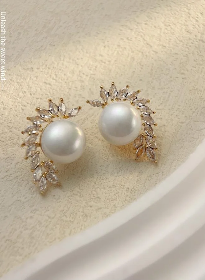 Faux Pearl Stud Earrings