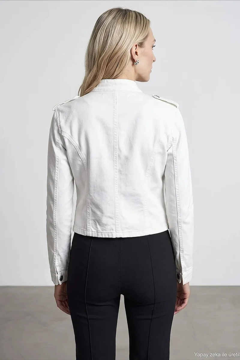 Dilvin White DILVIN Cotton Jacket for Women | Best Price UAE