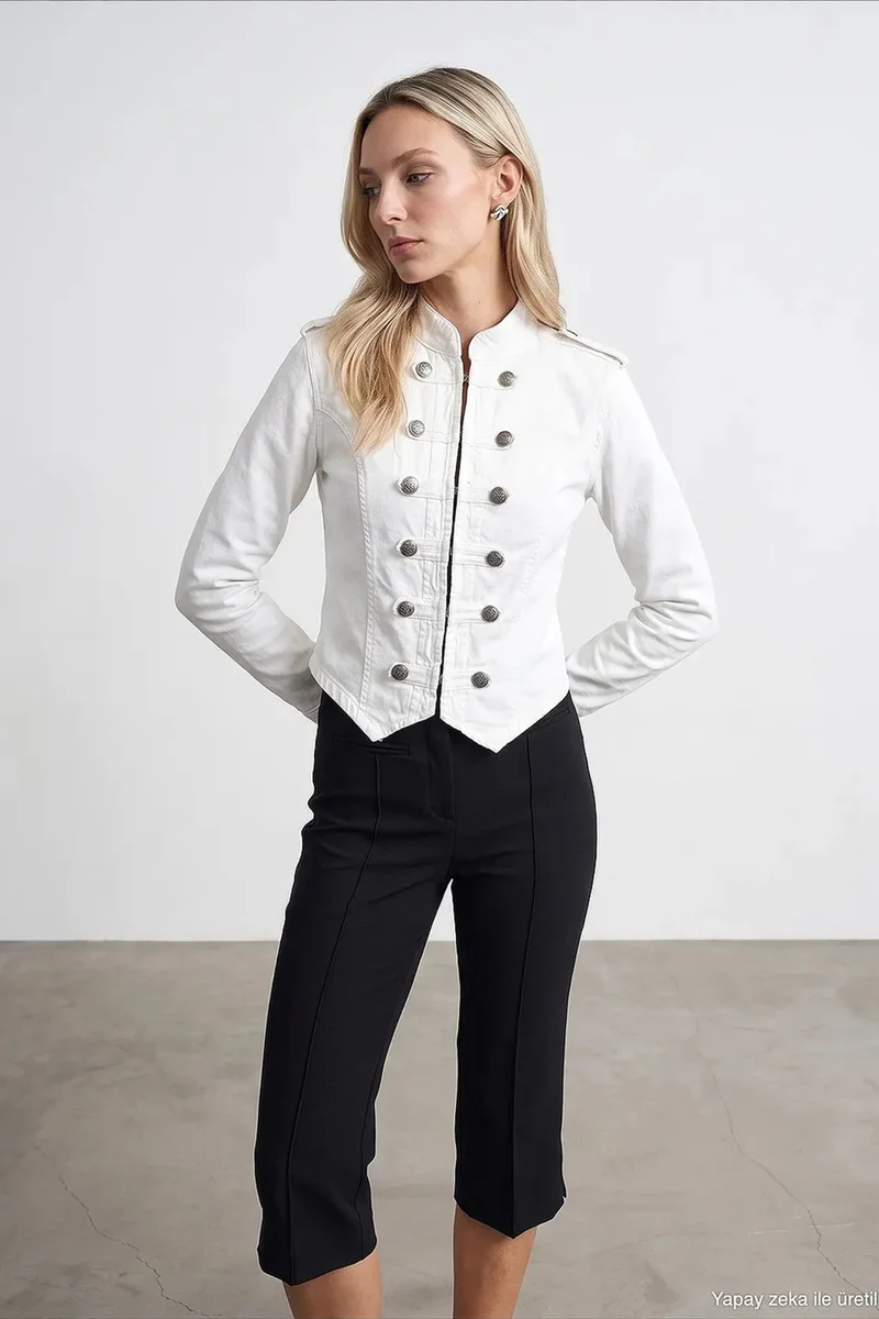 Dilvin White DILVIN Cotton Jacket for Women | Best Price UAE