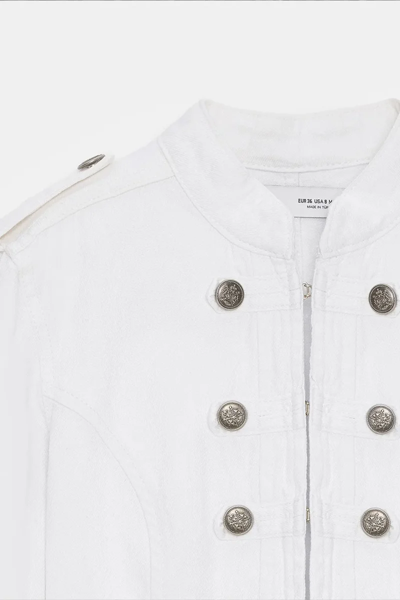 Dilvin White DILVIN Cotton Jacket for Women | Best Price UAE