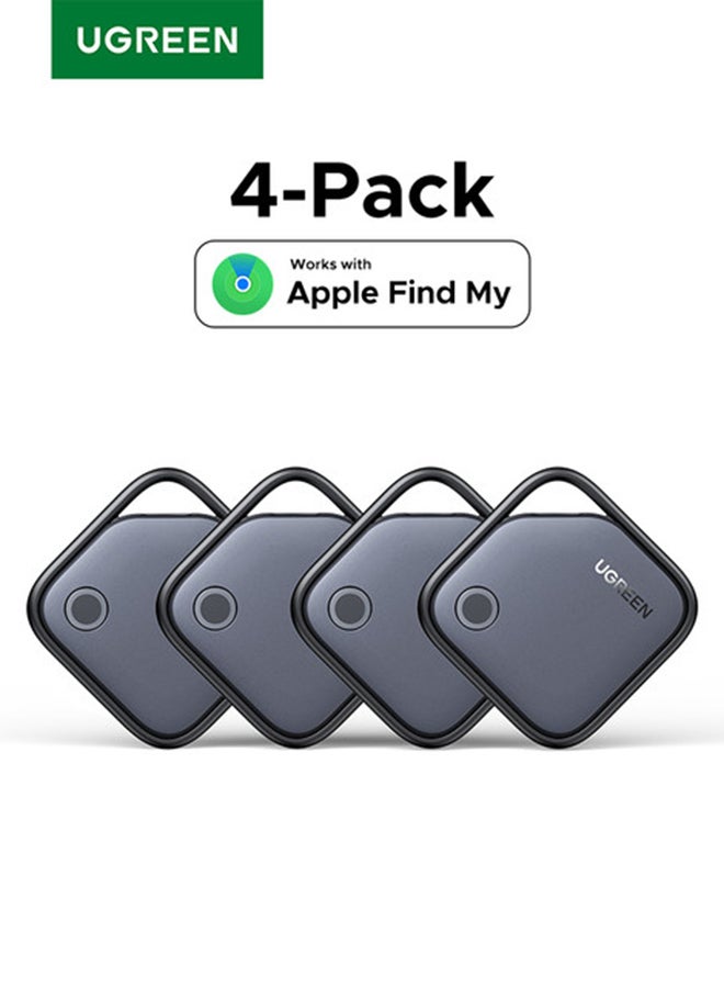 Ugreen iOS Only Bluetooth Tracker 4-pack Apple Find My GPS Tracker Global Location Smart Tag Location Tracker Up to 2 Year Battery Beep Sound Portable Multi-Packs for Phone, Keys, Wallets, Bags, Luggage, Pet Grey