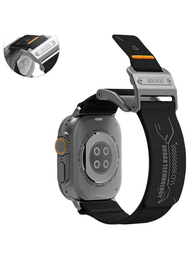 aurumé A11 Compatible With Apple Watch Ultra 2/Series 9/Se, Ultra-Thin Magnetic Clasp, Dual Watch Band, Sports Strap, Silver - Image 2