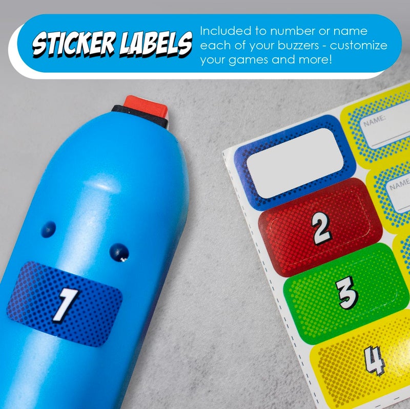 Teacher's Choice Handheld Game Buzzers - Loud Buzzes Unique to Each Joystick- Great for Jeopardy Rounds and Many Trivia and Buzzer Games - 8 Pack - Image 5