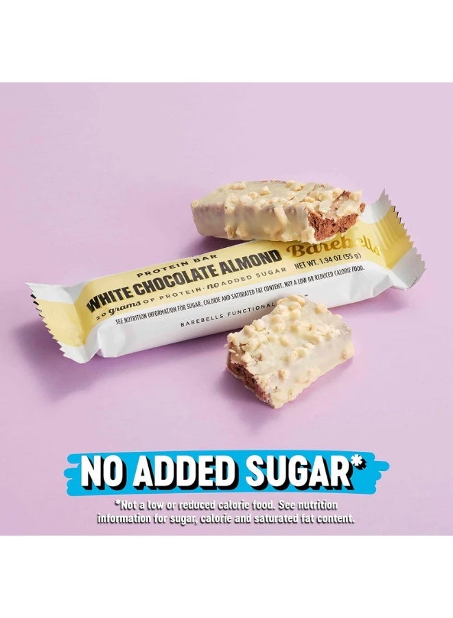 Barebells Protein Bar 1 Box (12 Bars) / White Chocolate Almond – 20g Protein Per Bar, High-Protein Snack, Soft & Delicious - Image 3