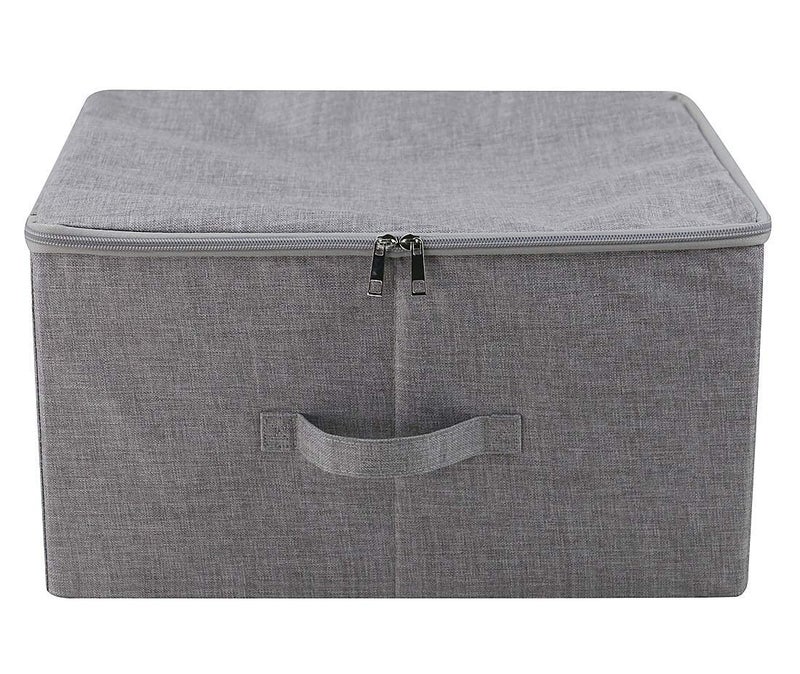 AAGNA Foldable Storage Box with Zip Lid and Handles NonWoven Clothes Stationary Kids Toys Jewelry Living Hamper Box and Socks Bra Tie Scarf and Undergarments Storage Handle Large Storage - Image 3