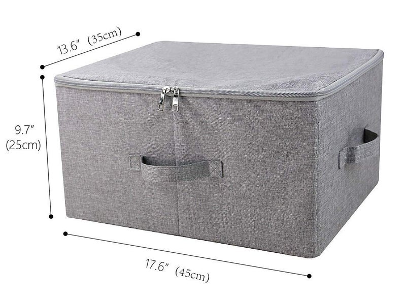 AAGNA Foldable Storage Box with Zip Lid and Handles NonWoven Clothes Stationary Kids Toys Jewelry Living Hamper Box and Socks Bra Tie Scarf and Undergarments Storage Handle Large Storage - Image 4