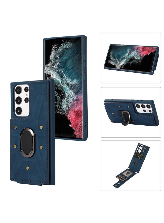 S-TOP Case For Samsung Galaxy S22 Ultra 5G Armor Ring Wallet Back Cover Phone Case - Image 1