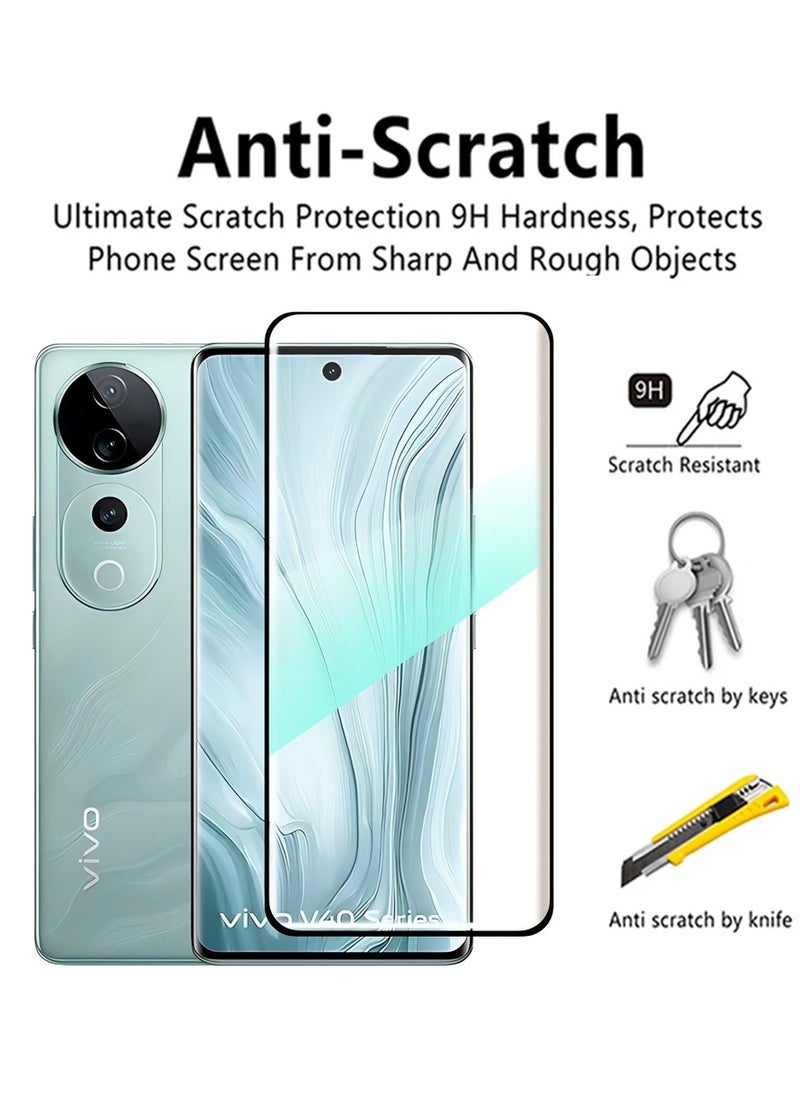 يوك واقي شاشة 2 في 1 لهاتف فيفو V40 5G، غشاء زجاجي شفاف للكاميرا  - Image 2