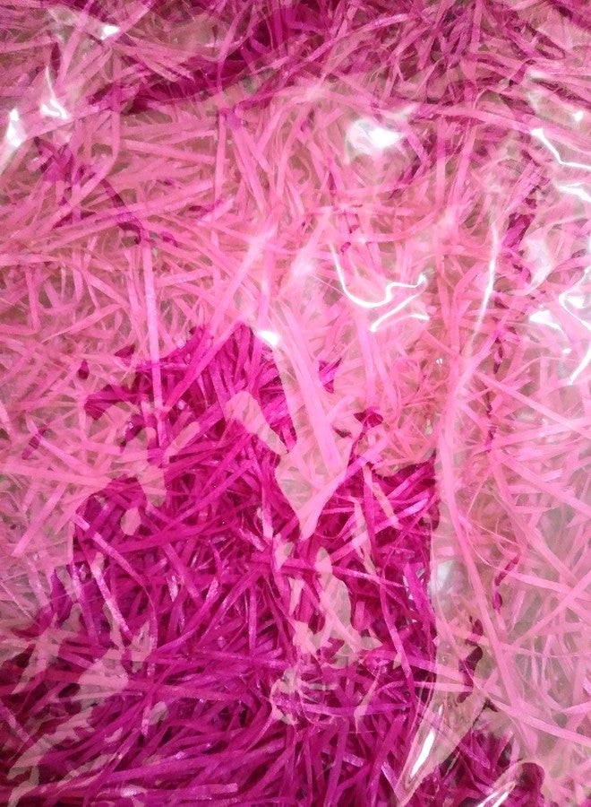 Shop Buzz 80 gm Paper Grass for Crafts Project Gift Packing Crafts, Packing for Marriage Gifts,Christmas Decoration, Decoration,Baby Shower Decoration (Magenta Colour) - Image 1