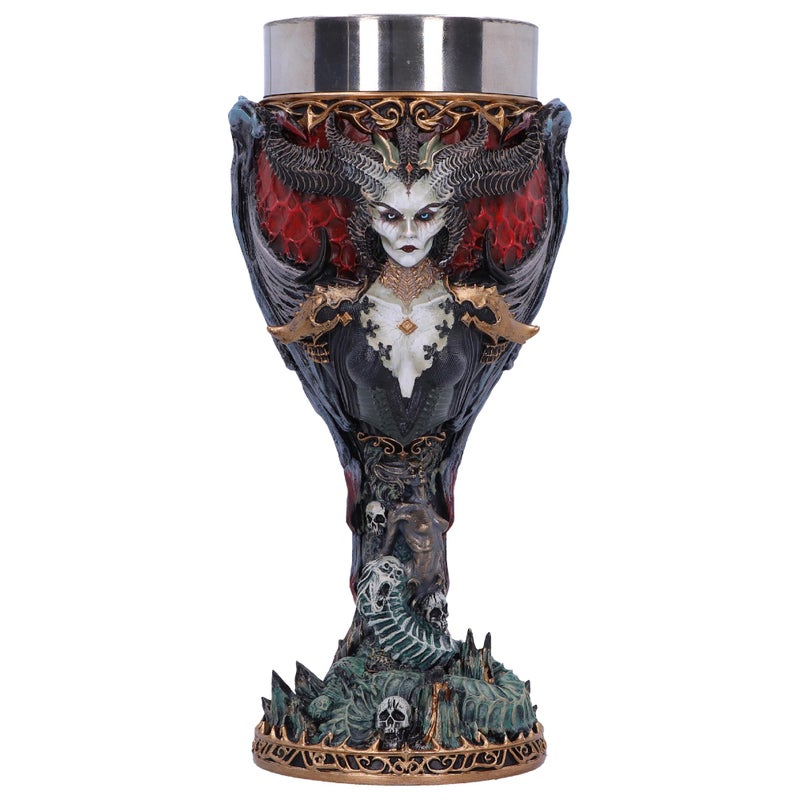 Nemesis Now Diablo IV Lilith Goblet 195cm Resin Officially Licensed Diablo Merchandise Lilith Design Diablo Drinks Cup Cast in the Finest Resin Expertly HandPainted Removable Insert