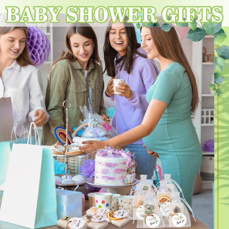 Leelosp 24 Sets Mini Eucalyptus Soap Favors Soap Thank You Gifts with Cards Organza Bags Handmade Neutral Gifts for Baby Shower Bridal Shower Birthday Wedding Party Favors Guest Prize Souvenirs - Image 5
