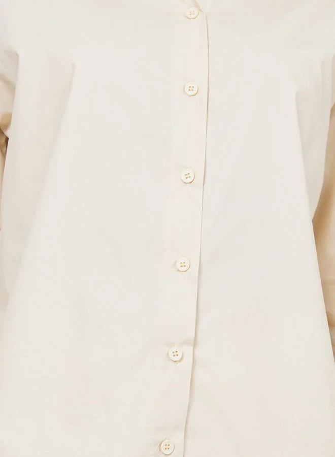 Styli Oversized Drop Shoulder Curved Hem Shirt