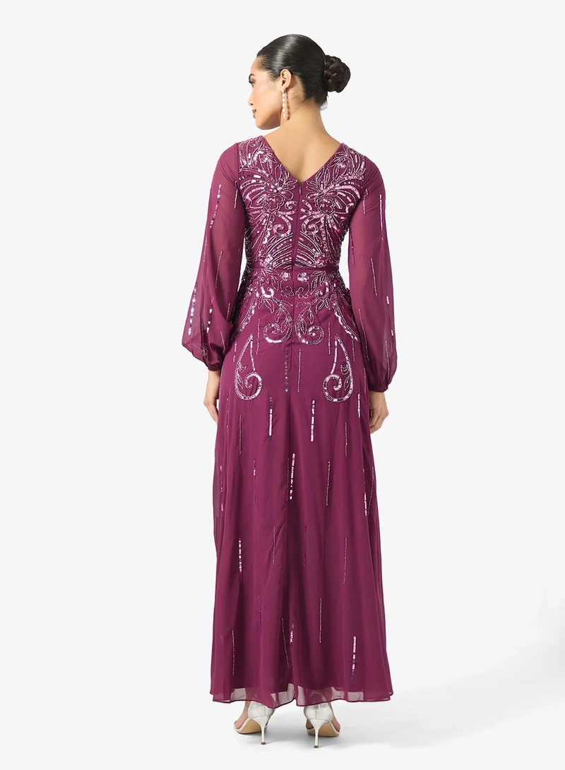 فروك اند فرل Frill Detailed Embellished Maxi Dress