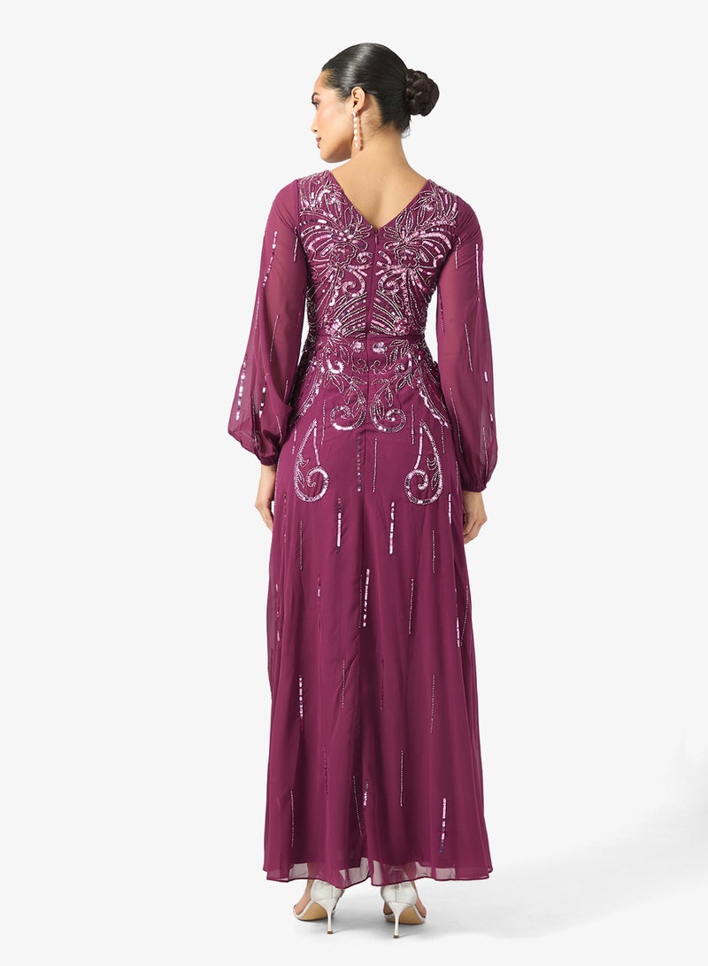 فروك اند فرل فستان ماكسي مزين بتفاصيل كشكش - Image 2