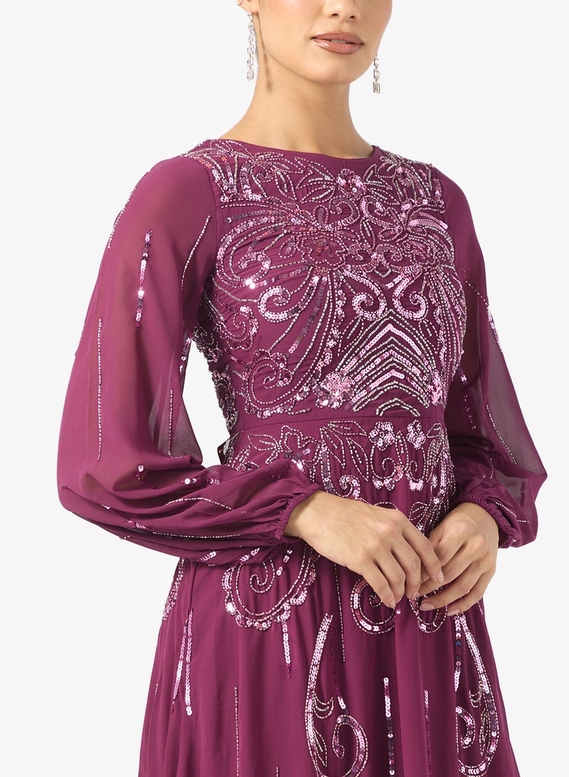 فروك اند فرل فستان ماكسي مزين بتفاصيل كشكش - Image 3