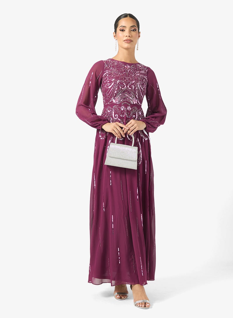 فروك اند فرل فستان ماكسي مزين بتفاصيل كشكش - Image 4