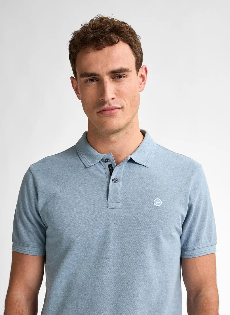 Petrol Industries 5187-Pale Blue Men Polo Short Sleeve for Men | Best Price UAE
