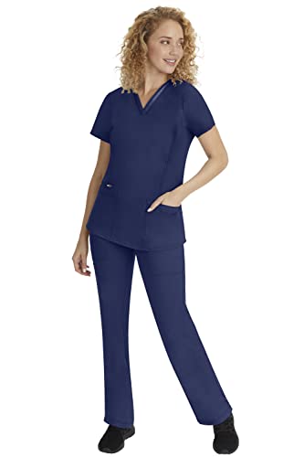 Healing Hands Scrub Top for Women with 3 Pockets and Easy Care, 2-Way Stretch Fabric Plus Size 2278, 3XL, Navy - Image 3