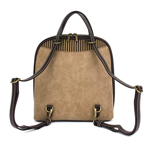 CHALA Convertible Backpack Purse - Women Convertible Shoulder Purse with Adjustable Strap - Owl A- Taupe - Image 3