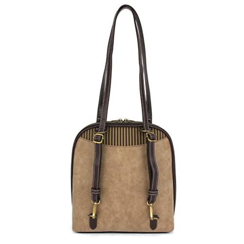 CHALA Convertible Backpack Purse - Women Convertible Shoulder Purse with Adjustable Strap - Owl A- Taupe - Image 4