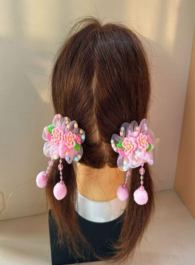 FZBNSRKO 12 pcs Lovely Hair Ties For Girls,Pink Baby Hair Tie Elastic Hair Rubber Bands Small Hair Tie Elastic Ponytail Holders for Baby Girls Infants Toddlers(6 Styles,6 Pairs) - Image 3