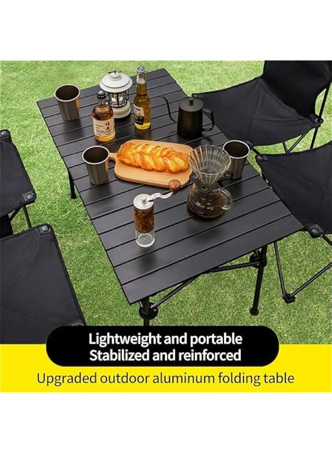 HOOKOR Camping Table, Carbon Steel Folding Beach Table with Carry Bag Outdoor Folding Portable Camping Table for Beach, Picnics,Cooking,37.4*22.4*19.6,Beige - Image 4