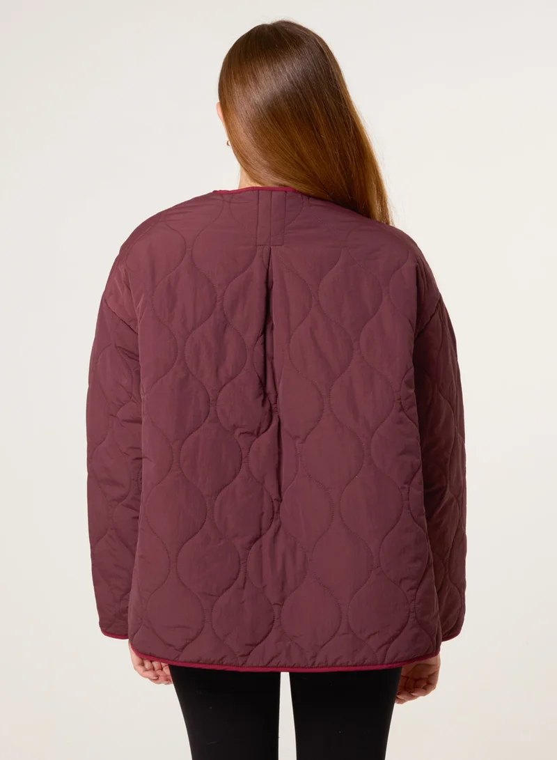 بلو فانيلا Button Front Quilted Jacket