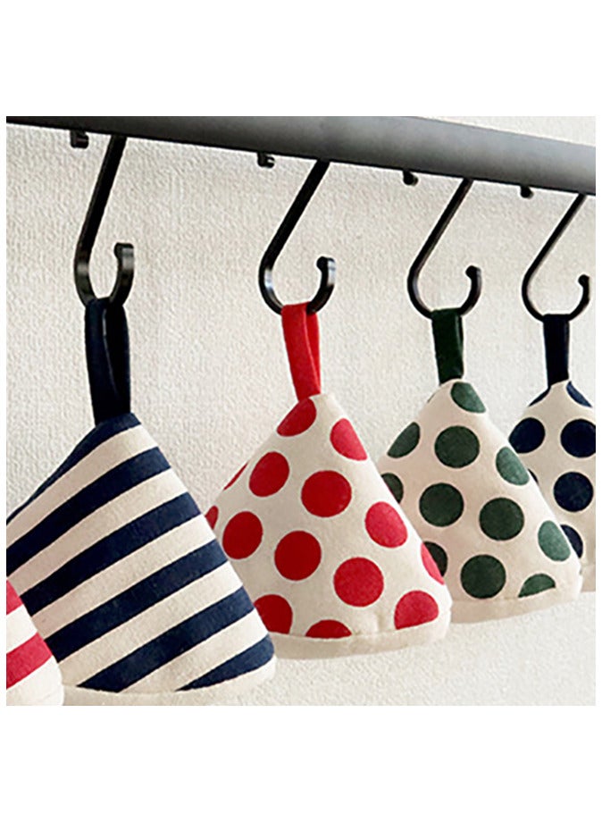 Conical Oven Mitts Set of 2 Heat Resistant Oven Gloves Cotton Linen Mini Pot Holders  - Image 4