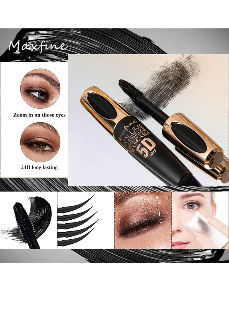 Maxfine 5D Volume Lash Lengthening Mascara Waterproof Mascara for Eyelashes Silk Fiber Liquid Lash Extensions Colored Tubing Mascara with Eyelash Brush Volume and Length Long Lasting Mascara Purple 05  - Image 3