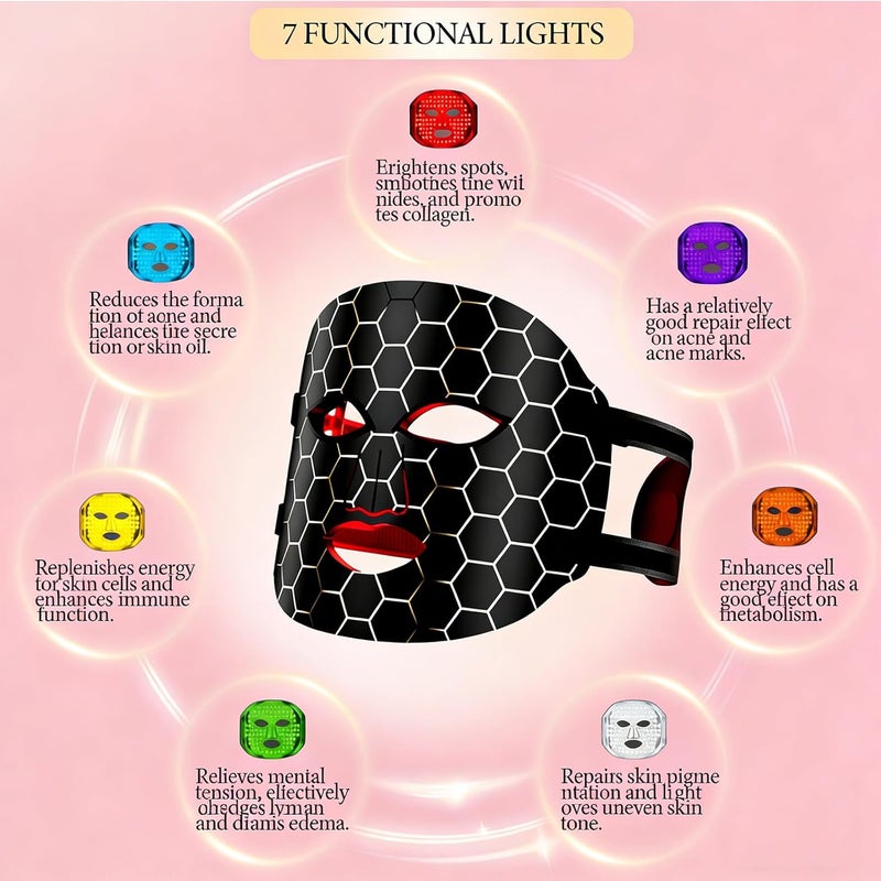 Yoicee 7 Color LED & Infrared Light Therapy Mask for Face - Image 2