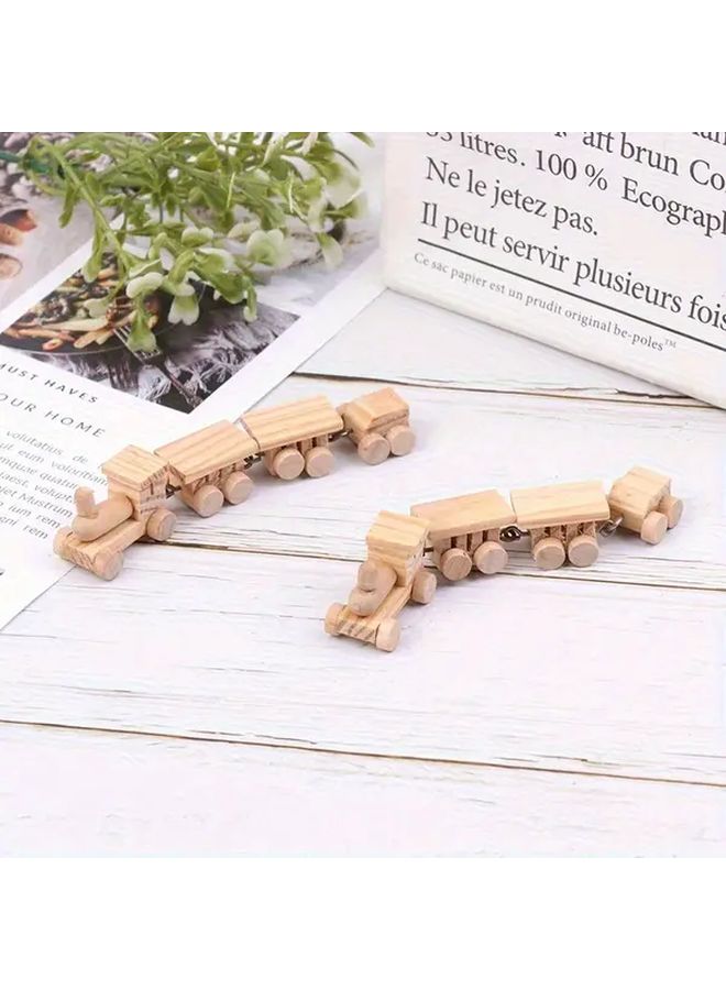 1 12 Scale Miniature Wooden Train Simulation Toy Dollhouse Decoration Educational Accessory - Image 1