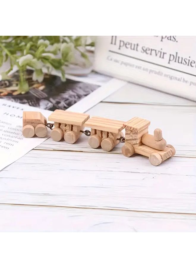 1 12 Scale Miniature Wooden Train Simulation Toy Dollhouse Decoration Educational Accessory - Image 5