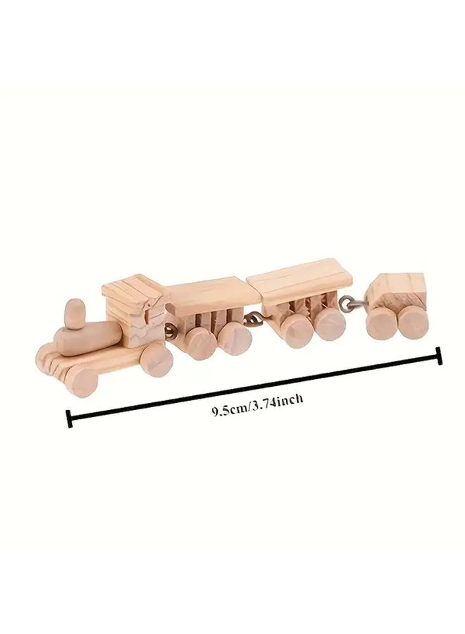 1 12 Scale Miniature Wooden Train Simulation Toy Dollhouse Decoration Educational Accessory - Image 3