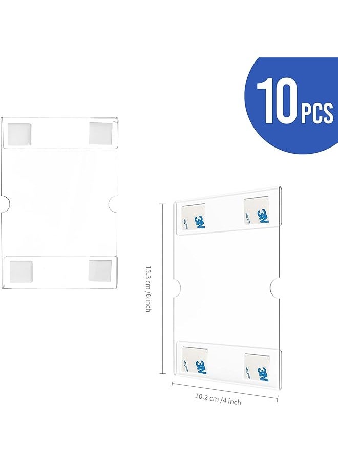 X spring 10 Pack Clear Acrylic Sign Holders A6 Acrylic Wall Mount Sign Holder With 3M Tape Wall Sign Memo Document Menu Holder For Office Home Store And Restaurant No Drilling Required  - Image 4