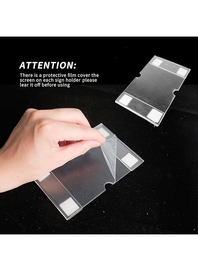 X spring 10 Pack Clear Acrylic Sign Holders A6 Acrylic Wall Mount Sign Holder With 3M Tape Wall Sign Memo Document Menu Holder For Office Home Store And Restaurant No Drilling Required  - Image 2