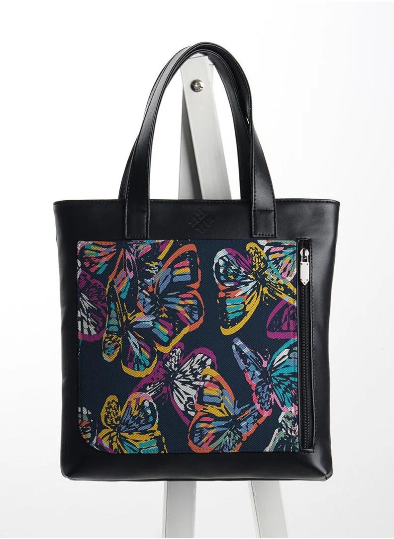 Generic Leather Tote bag Blue Floral  - Image 1