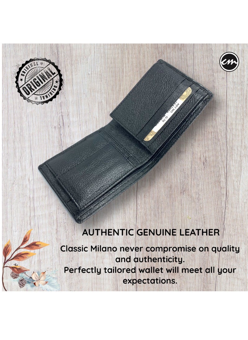Classic Milano - Classic Milano Wallet for Men - Genuine Leather Card Holder Wallet, RFID Blocking Bifold Mens Wallet with Coin Pouch, Slim Wallet for Men, Durable Man Wallet - Ideal Gift - Image 1