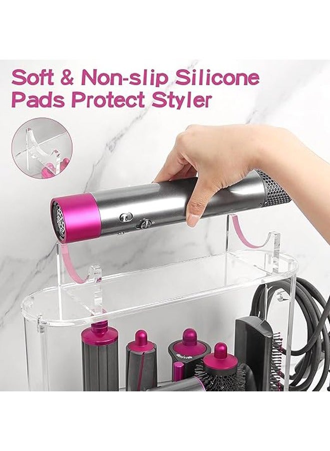 Hihonor Acrylic Dyson Storage Holder – Multifunctional Storage Organizer - Compatible with Dyson Air wrap - 6 Holes Countertop Organizer Desktop Organizer Storage for Household and Bathroom.  - Image 3