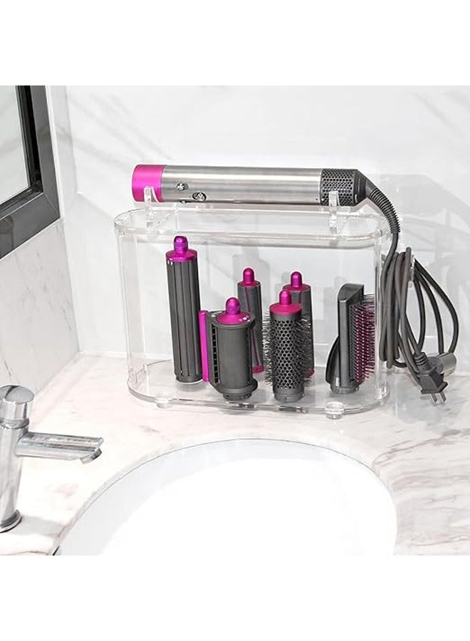Hihonor Acrylic Dyson Storage Holder – Multifunctional Storage Organizer - Compatible with Dyson Air wrap - 6 Holes Countertop Organizer Desktop Organizer Storage for Household and Bathroom.  - Image 4